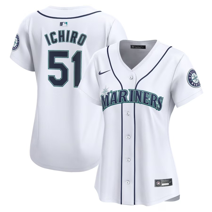 Women's Seattle Mariners Ichiro Suzuki Nike White Home Limited Player Jersey - Jersey