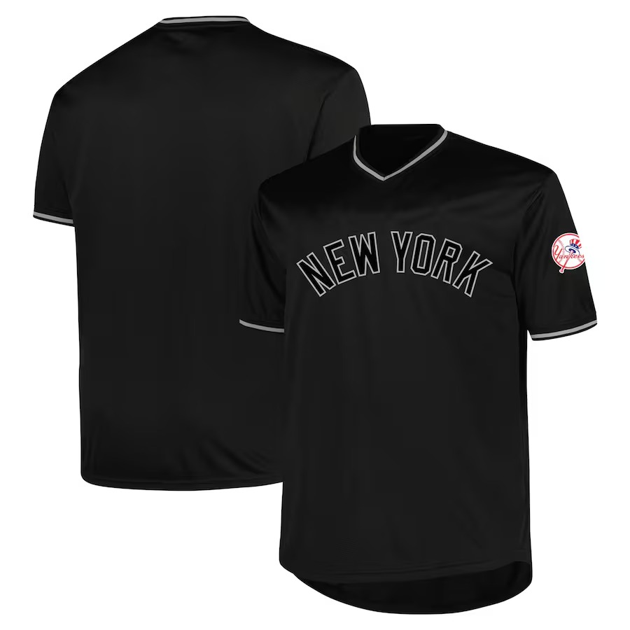 Men's New York Yankees Profile Black Big & Tall Pop Fashion Jersey - Jersey