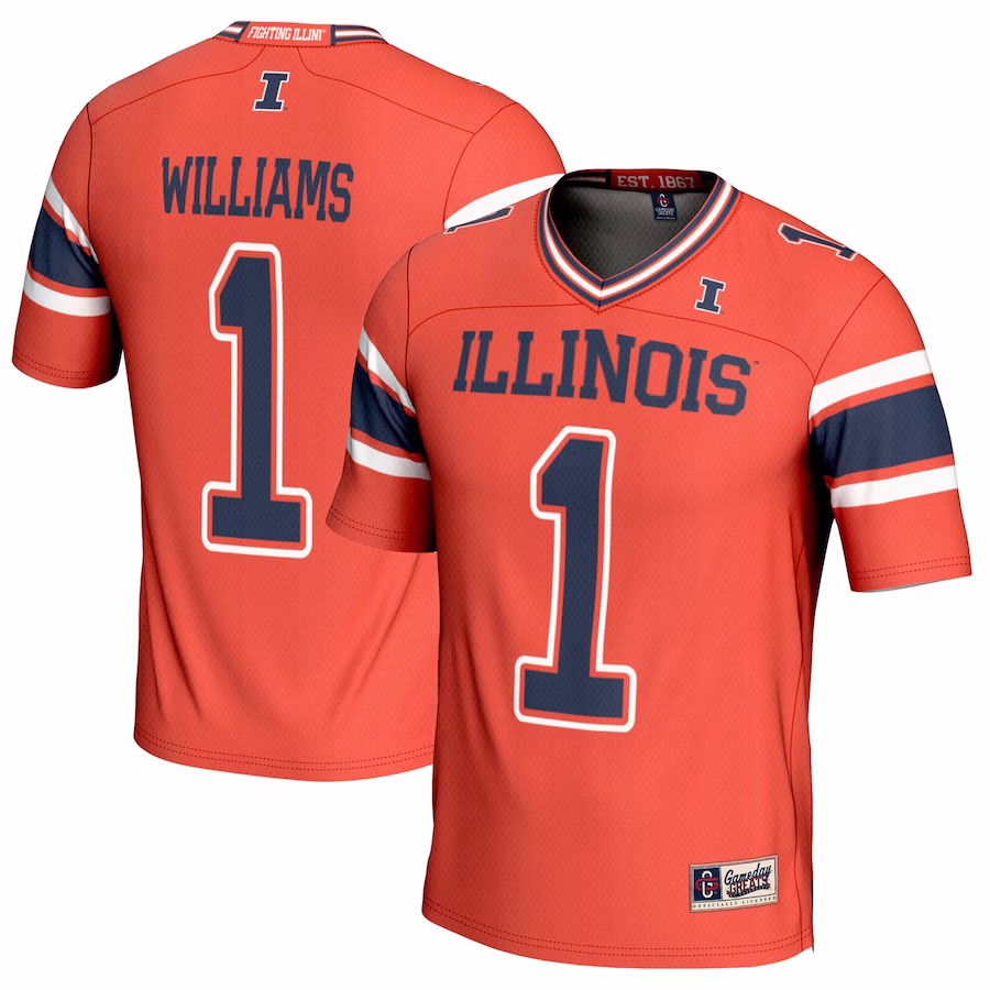 Isaiah Williams Illinois Fighting Illini GameDay Greats NIL Player Football Jersey - Orange - Jersey