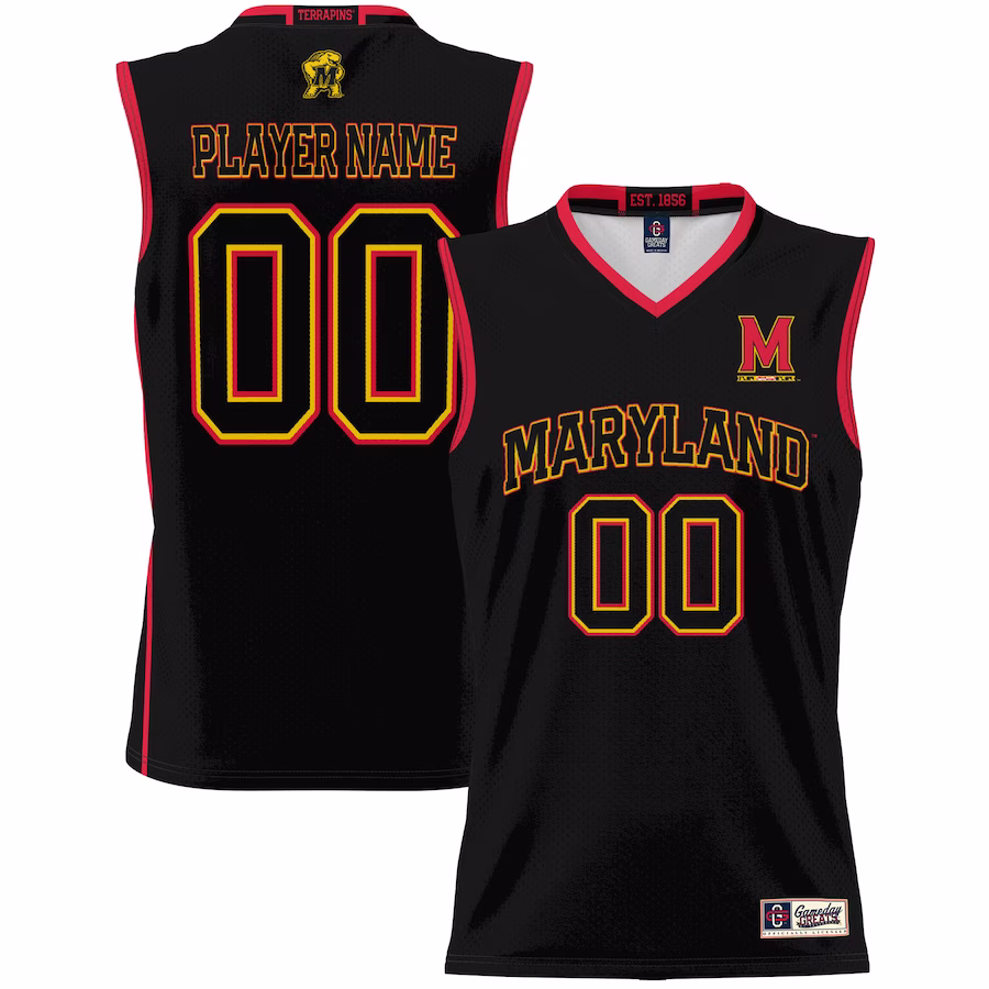 Maryland Terrapins GameDay Greats Youth NIL Pick-A-Player Lightweight Basketball Jersey - Black - Jersey