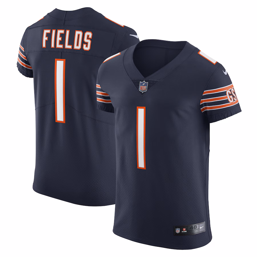 Men's Chicago Bears Justin Fields Nike Navy Vapor Elite Jersey - Jersey