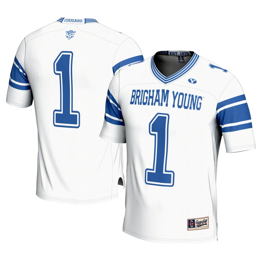 Men's GameDay Greats #1 White BYU Cougars Football Jersey - Jersey