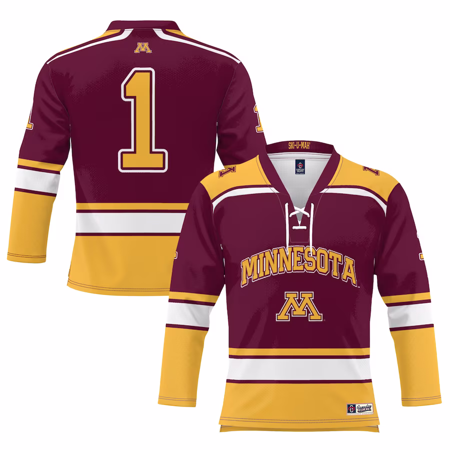 #1 Minnesota Golden Gophers GameDay Greats Youth Hockey Jersey - Maroon - Jersey