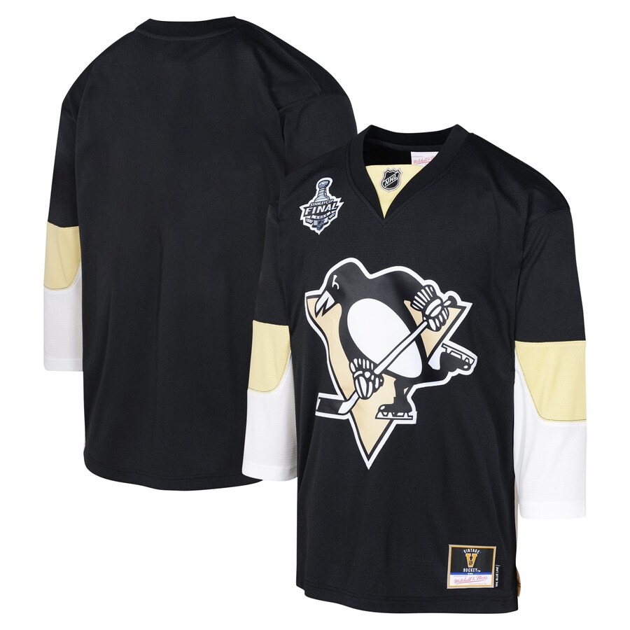 Youth Pittsburgh Penguins Mitchell & Ness Black 2008 Blue Line Blank Jersey - Jersey
