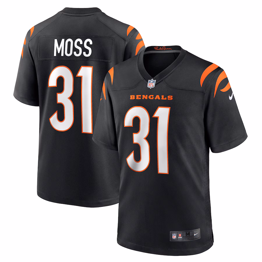 Men's Cincinnati Bengals Zack Moss Nike Black Game Jersey - Jersey