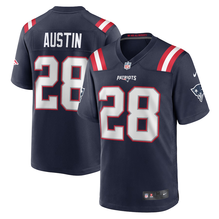 Men's New England Patriots Alex Austin Nike Navy Game Jersey - Jersey