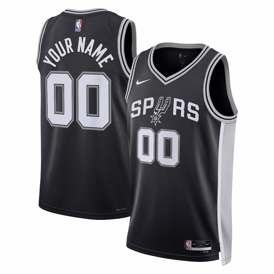 Unisex San Antonio Spurs Nike Black Swingman Custom Jersey - Icon Edition - Jersey