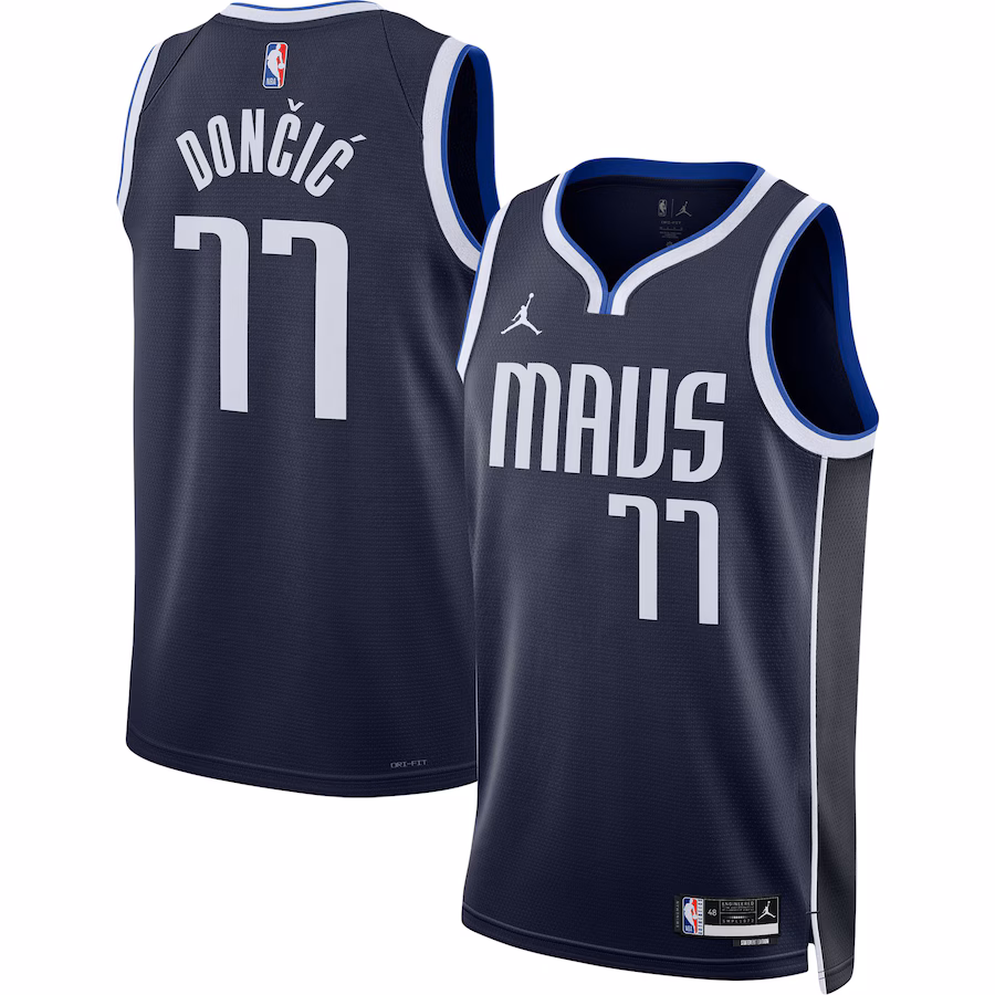 Unisex Dallas Mavericks Luka Dončić Jordan Brand Navy Swingman Jersey - Statement Edition - Jersey