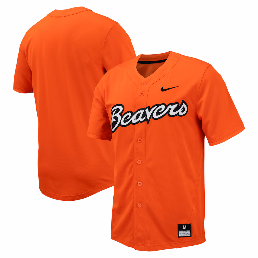 Oregon State Beavers Nike Replica Full-Button Baseball Jersey - Orange - Jersey