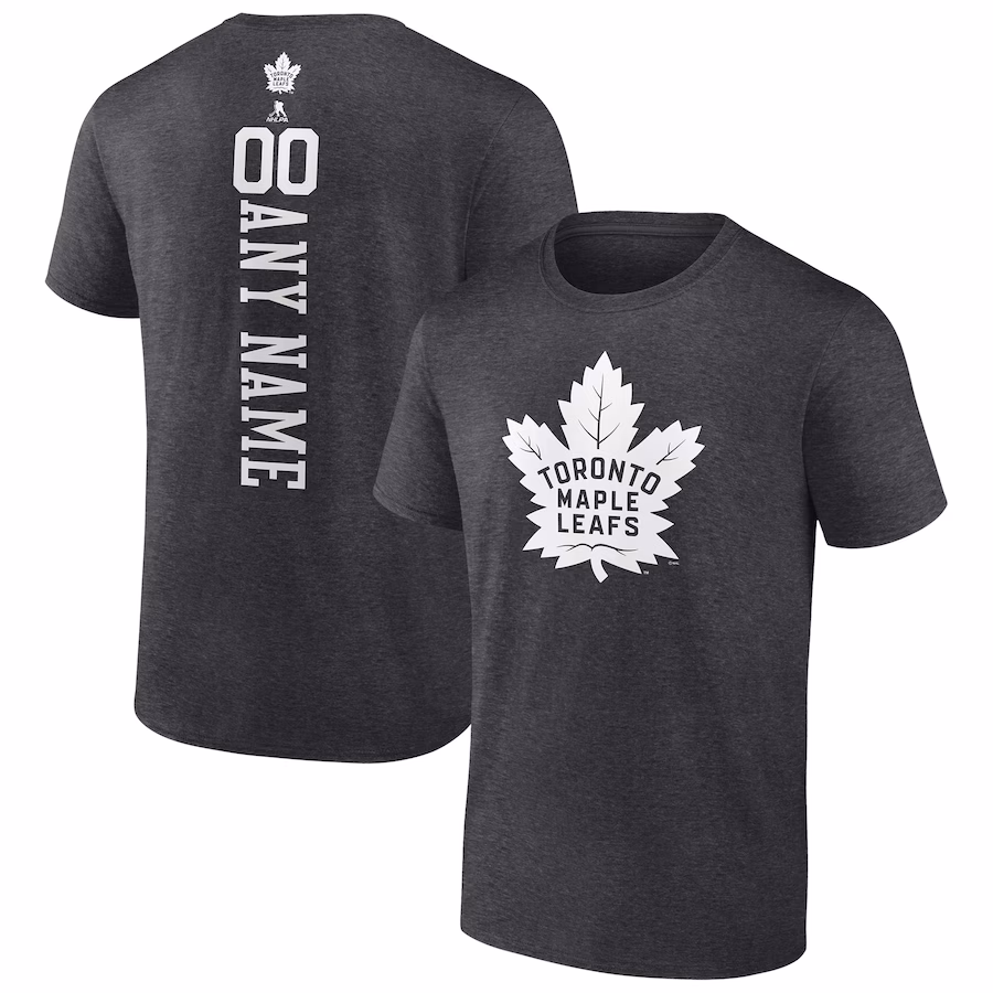 Men's Toronto Maple Leafs Heathered Charcoal Personalized One Color T-Shirt - Jersey