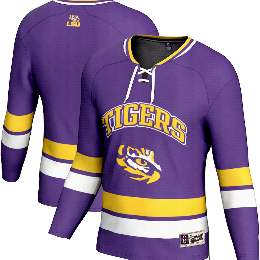 Men's GameDay Greats Purple LSU Tigers Spirit Hockey Jersey - Jersey
