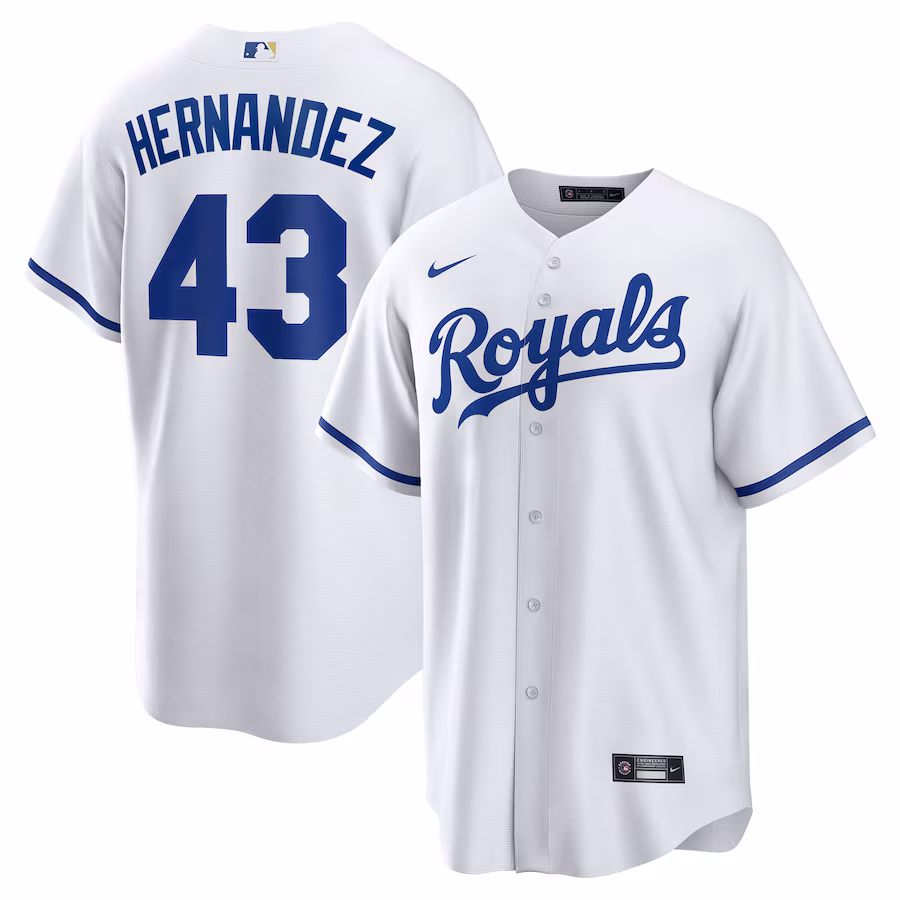 Men's Kansas City Royals Carlos Hernández Nike White Home  Replica Player Jersey - Jersey