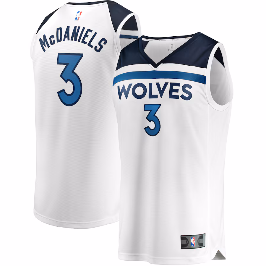 Youth Minnesota Timberwolves Jaden McDaniels Fanatics White Fast Break Replica Player Jersey - Association Edition - Jersey