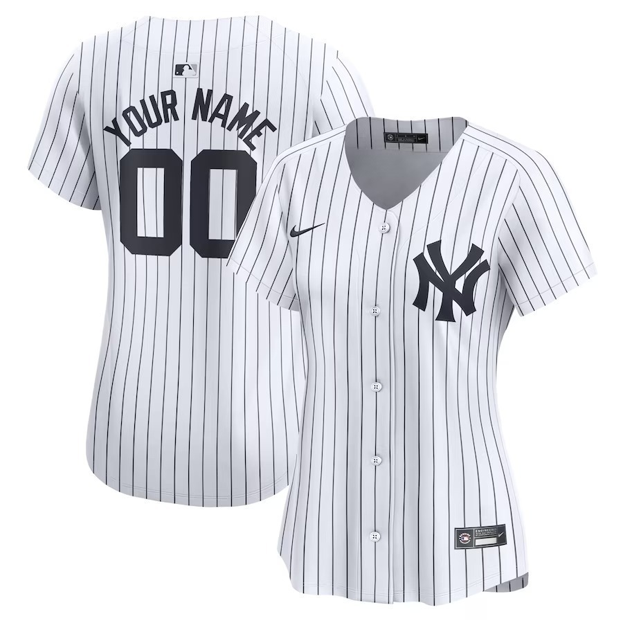 Women's New York Yankees Nike White Home Limited Custom Jersey - Jersey
