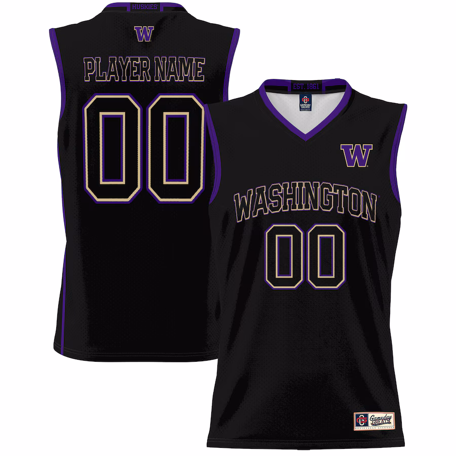 Washington Huskies GameDay Greats Youth NIL Pick-A-Player Lightweight Basketball Jersey - Black - Jersey