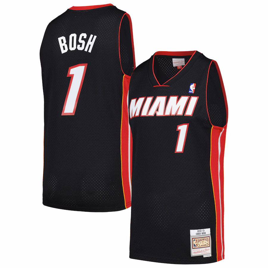 Men's Miami Heat Mitchell & Ness Black 2012/13 Hardwood Classics Swingman Jersey - Jersey