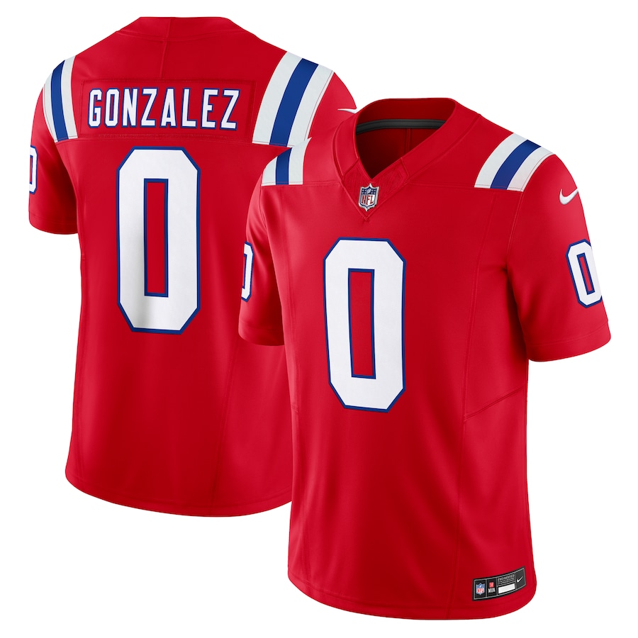 Men's New England Patriots Christian Gonzalez Nike Red Alternate Vapor F.U.S.E. Limited Jersey - Jersey