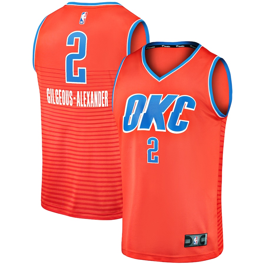 Men's Oklahoma City Thunder Shai Gilgeous-Alexander Fanatics Orange Fast Break Team Replica Jersey - Statement Edition - Jersey