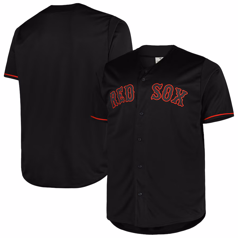 Men's Boston Red Sox Black Big & Tall Pop Fashion Jersey - Jersey