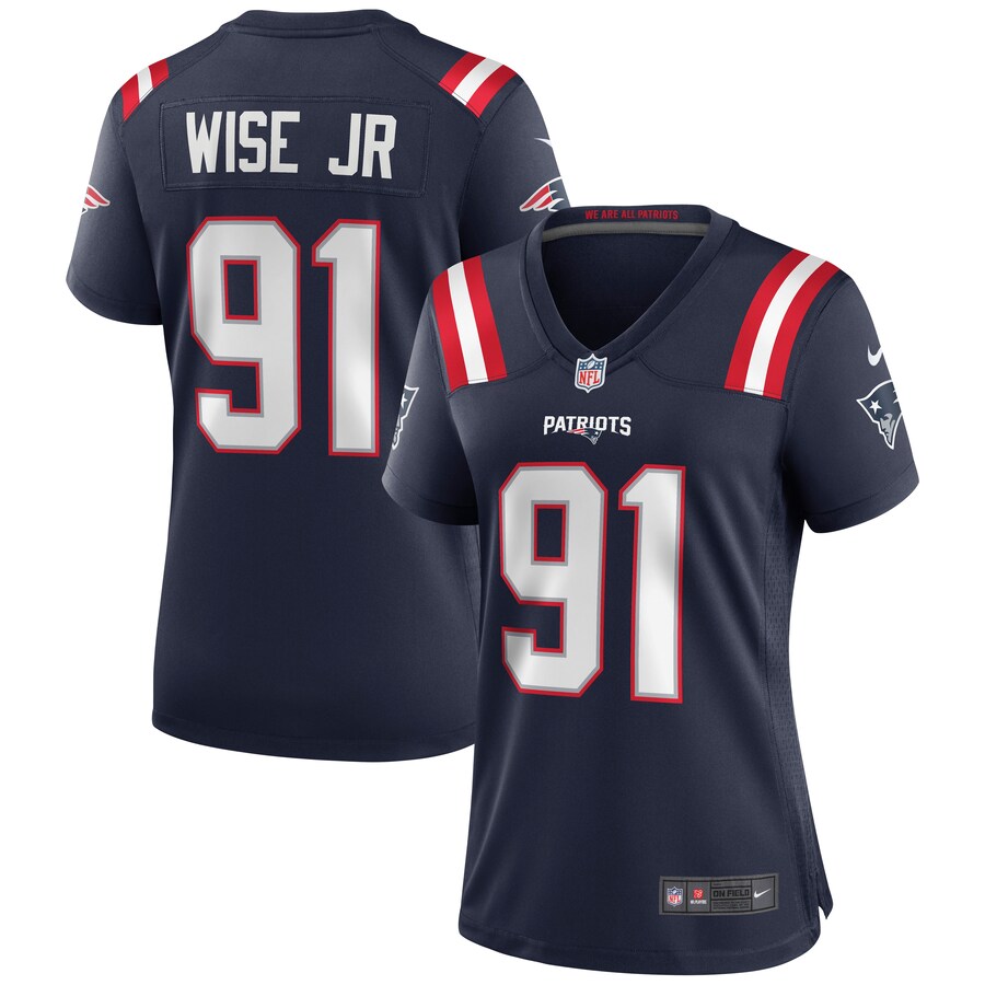 Women's New England Patriots Deatrich Wise Jr. Nike Navy Game Jersey - Jersey