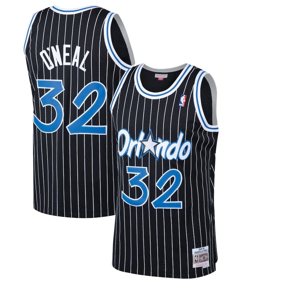 Men's Orlando Magic Shaquille O'Neal Mitchell & Ness Black Hardwood Classics Swingman Jersey - Jersey
