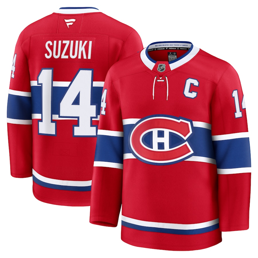 Men's Montreal Canadiens Nick Suzuki Fanatics Red Home Premium Jersey - Jersey