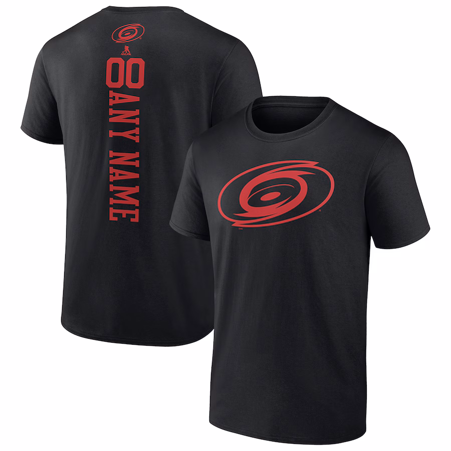 Men's Carolina Hurricanes Black Personalized One Color T-Shirt - Jersey
