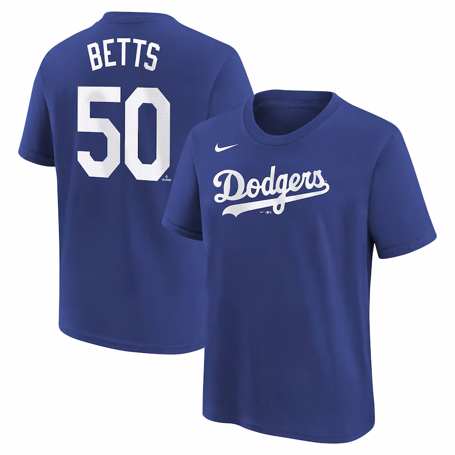 Youth Los Angeles Dodgers Mookie Betts Nike Royal Home Player Name & Number T-Shirt - Jersey