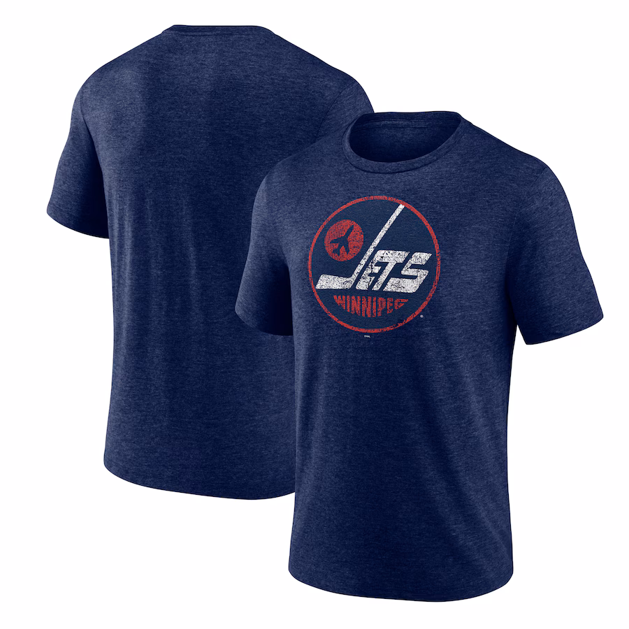 Men's Winnipeg Jets Navy Wheelhouse Tri-Blend T-Shirt - Jersey