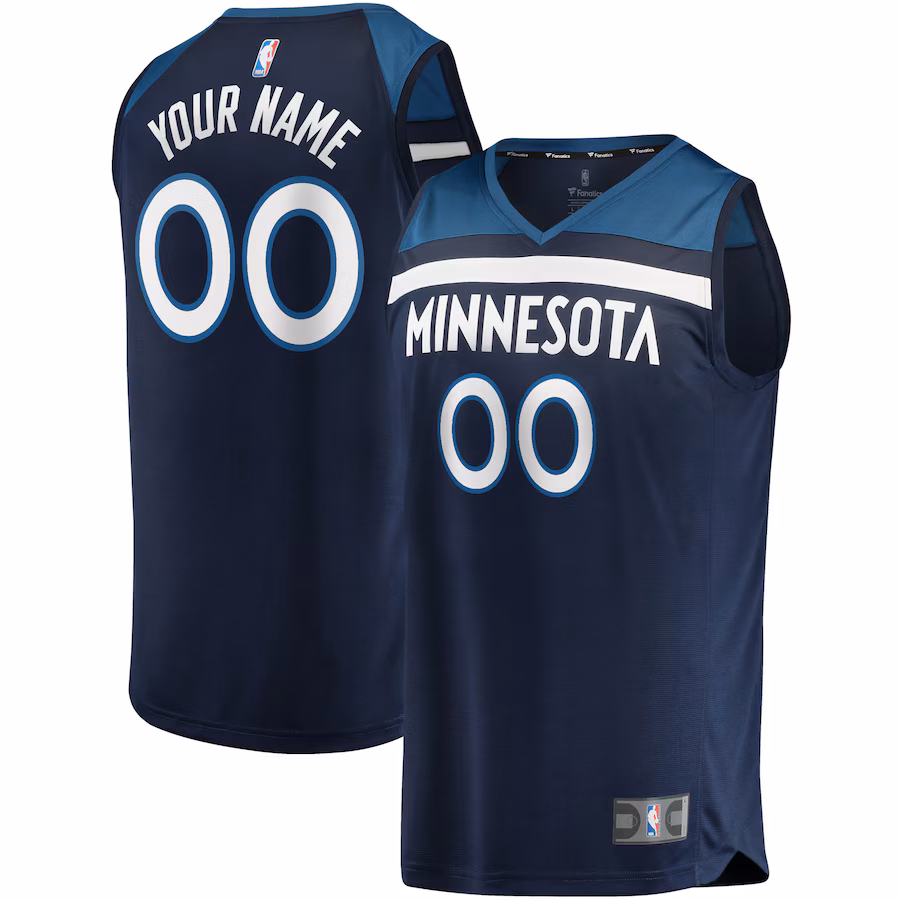 Youth Minnesota Timberwolves Fanatics Navy Fast Break Custom Replica Jersey - Icon Edition - Jersey