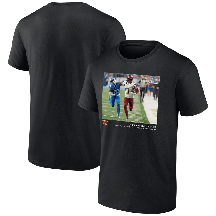 Men's Washington Commanders Terry McLaurin Black NFL Flash Features Divisional Round T-Shirt - Jersey