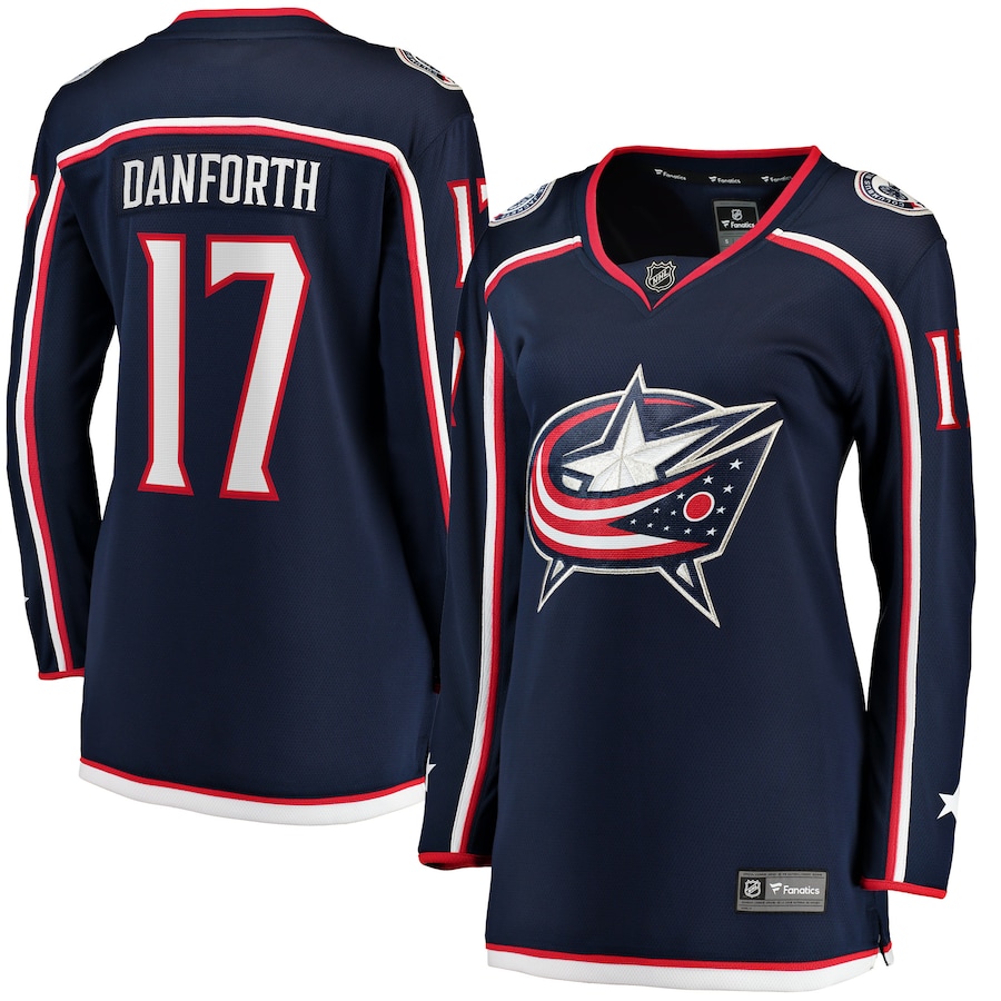 Women's Columbus Blue Jackets Justin Danforth Fanatics Navy Home Breakaway Player Jersey - Jersey
