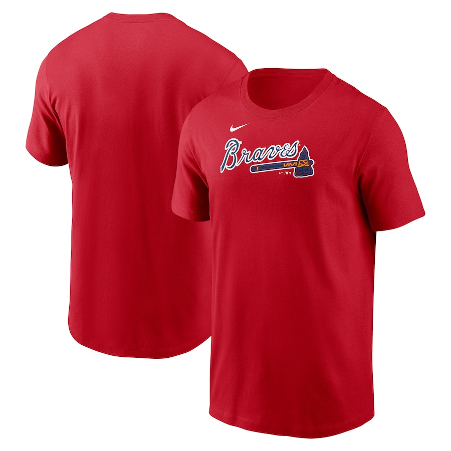 Men's Atlanta Braves Nike Red Fuse Wordmark T-Shirt - Jersey