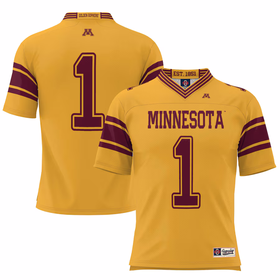 #1 Minnesota Golden Gophers GameDay Greats Football Jersey – Gold - Jersey