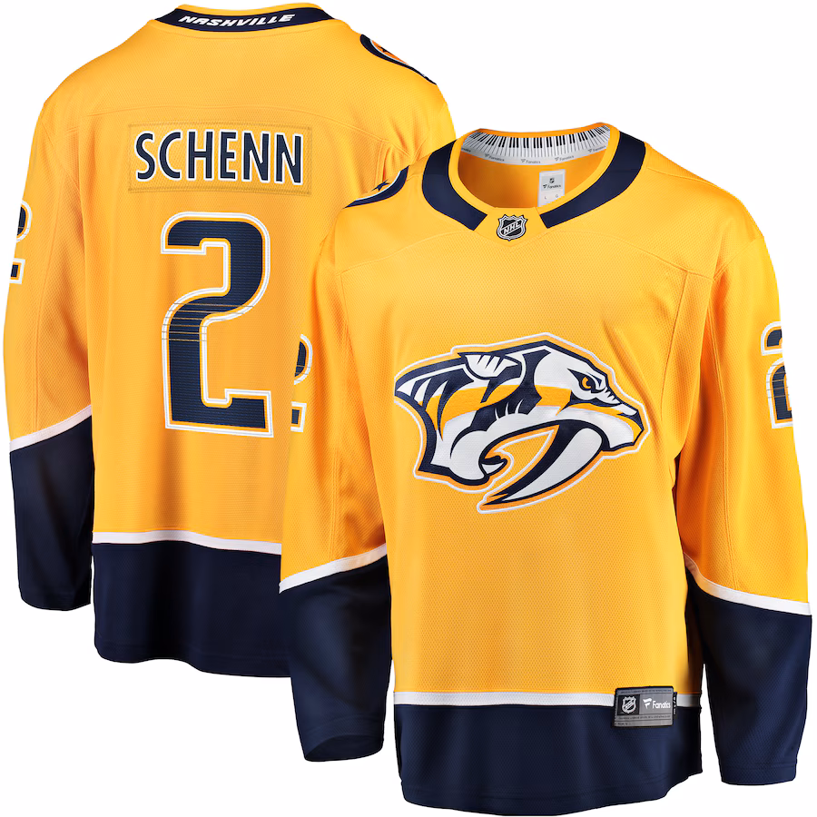 Men's Nashville Predators Luke Schenn Fanatics Gold Home Breakaway Jersey - Jersey