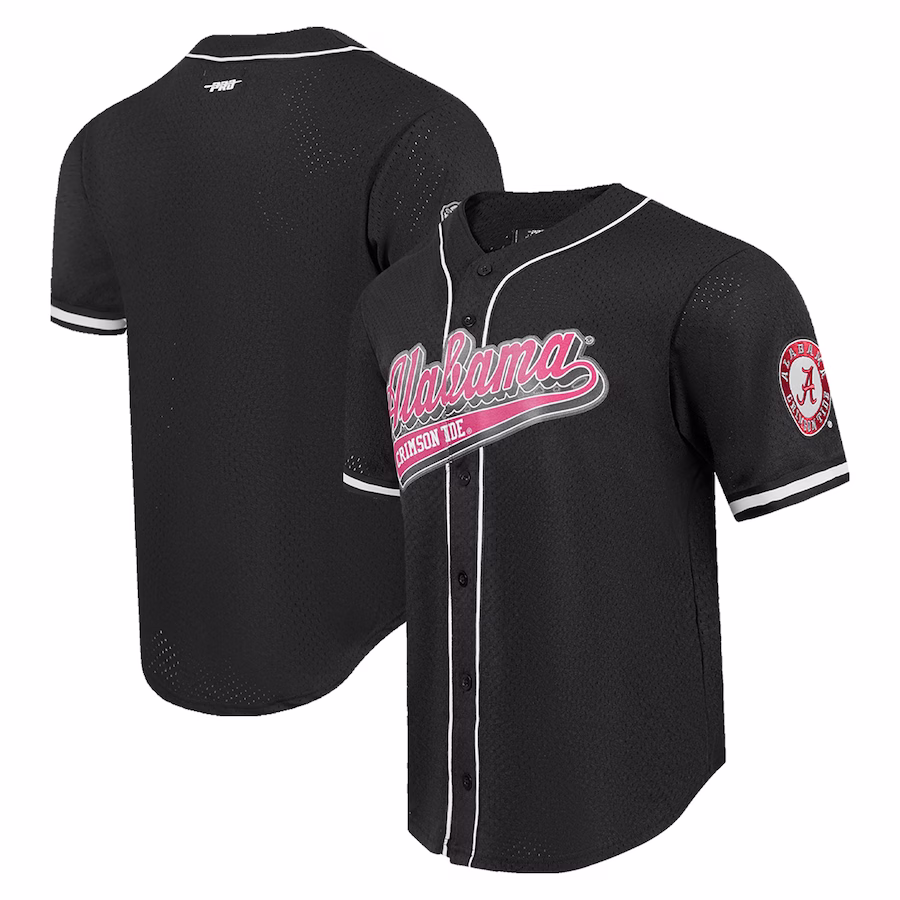 Alabama Crimson Tide Pro Standard Mesh Full-Button Replica Baseball Jersey - Black - Jersey
