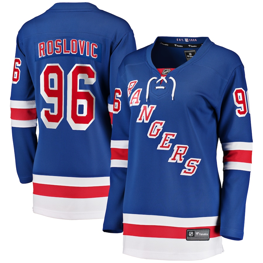Women's New York Rangers Jack Roslovic Fanatics Blue Home Breakaway Player Jersey - Jersey