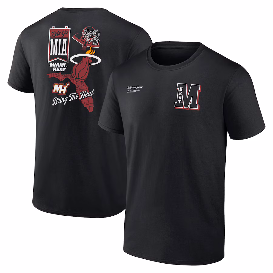 Men's Miami Heat Black Split Zone T-Shirt - Jersey
