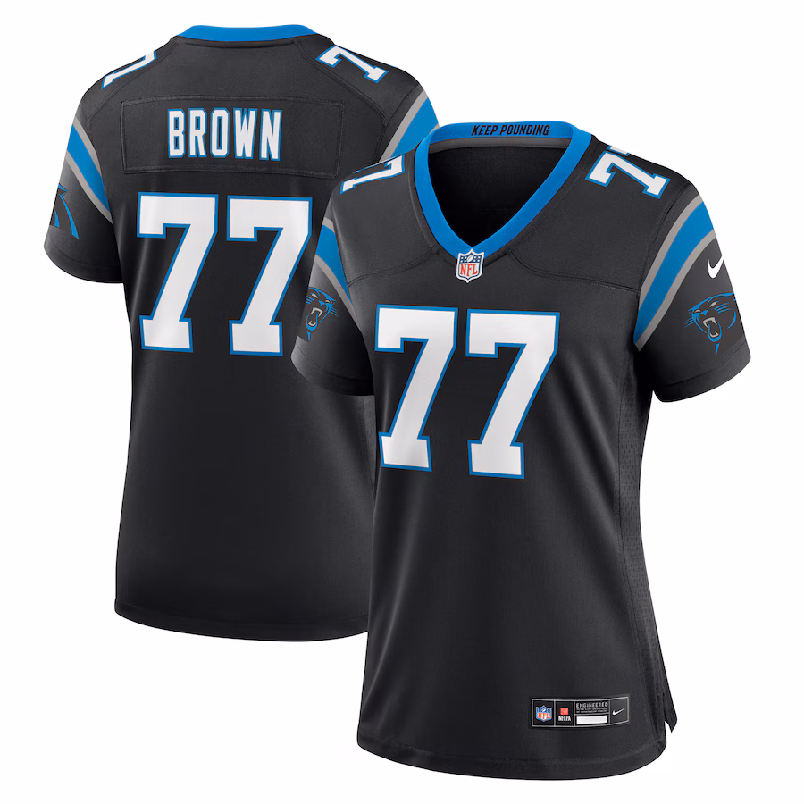 Women's Carolina Panthers Deonte Brown Nike Black Team Game Jersey - Jersey