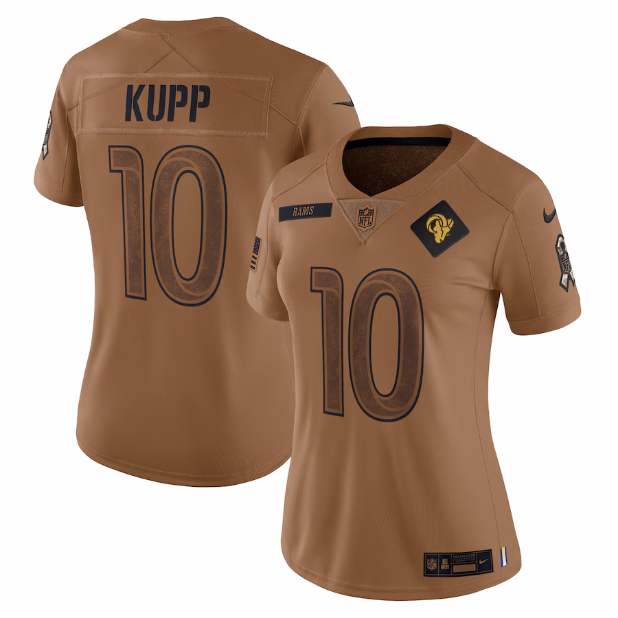 Women's Los Angeles Rams Cooper Kupp Nike Brown 2023 Salute To Service Limited Jersey - Jersey