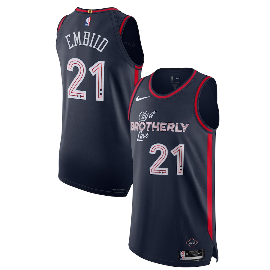 Men's Philadelphia 76ers Joel Embiid Nike Navy  Authentic Jersey - City Edition - Jersey