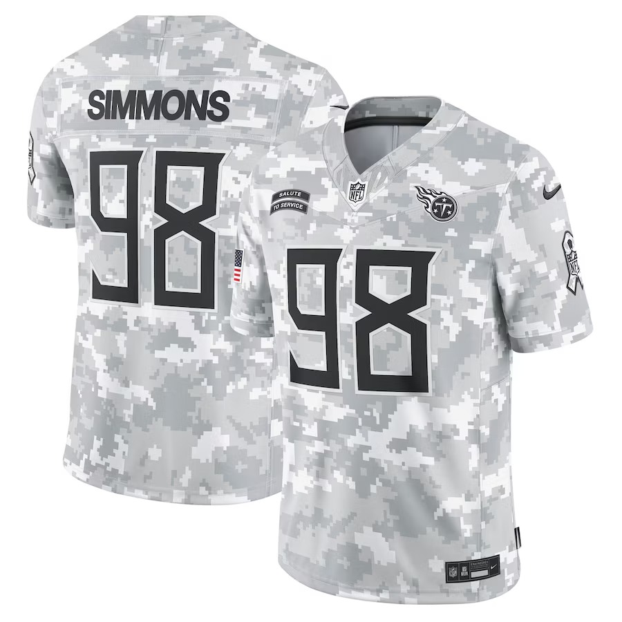 Men's Tennessee Titans Jeffery Simmons Nike Arctic Camo 2024 Salute to Service Limited Jersey - Jersey