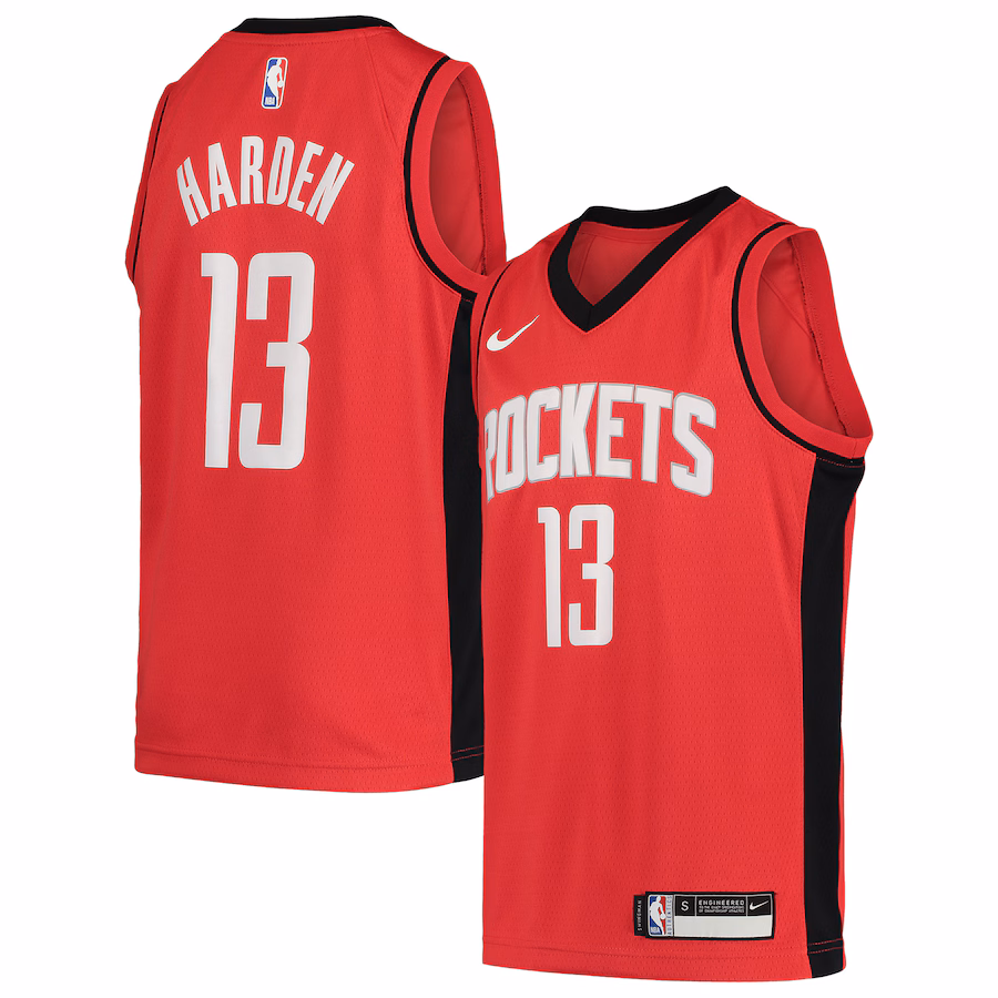 Youth Houston Rockets James Harden Nike Red Team Swingman Jersey - Icon Edition - Jersey