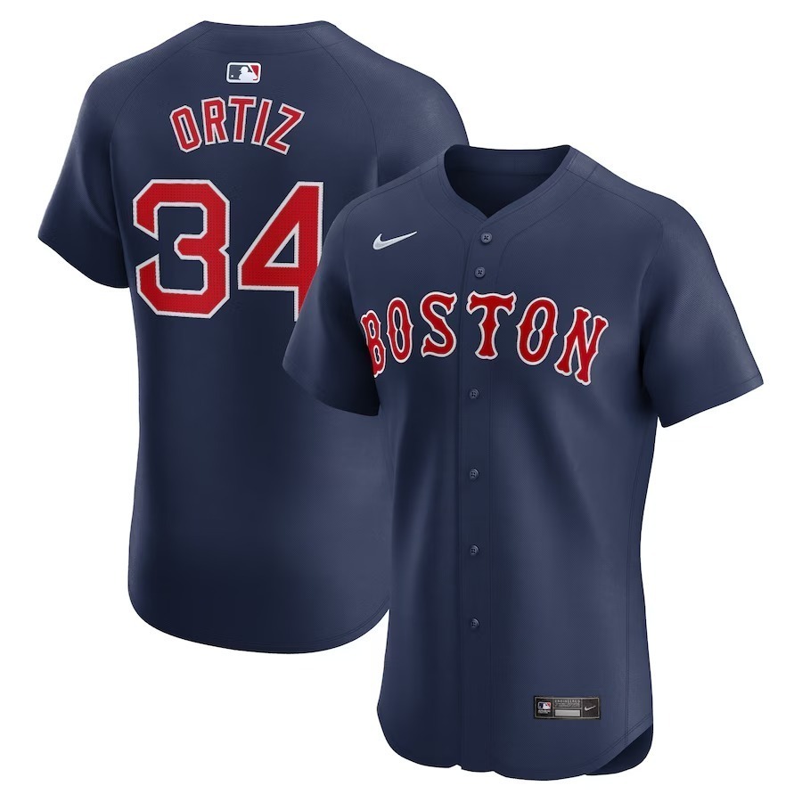 Men's Boston Red Sox David Ortiz Nike Navy Alternate Elite Player Jersey - Jersey