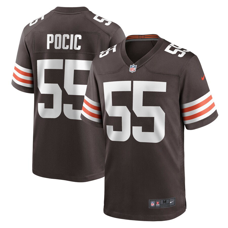 Men's Cleveland Browns Ethan Pocic Nike Brown Game Jersey - Jersey