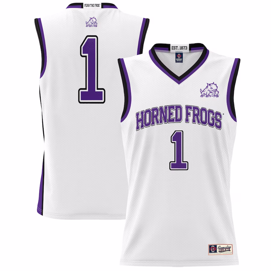 #1 TCU Horned Frogs GameDay Greats Youth Lightweight Basketball Jersey - White - Jersey