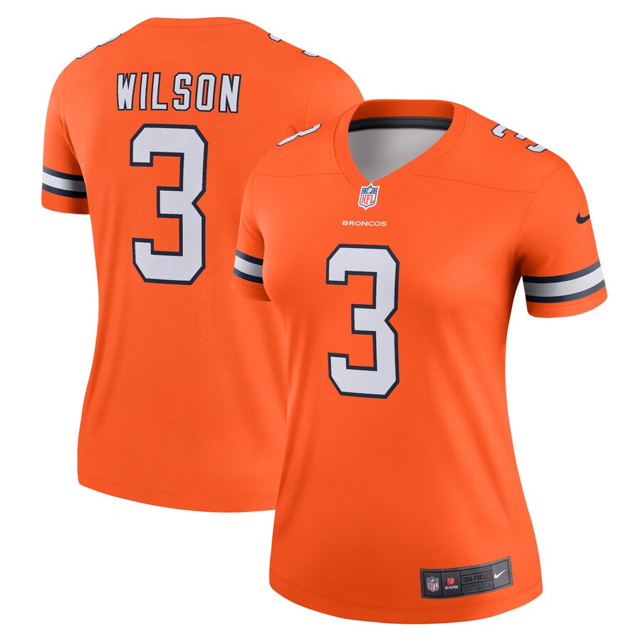 Women's Denver Broncos Russell Wilson Nike Orange Team Alternate Legend Jersey - Jersey