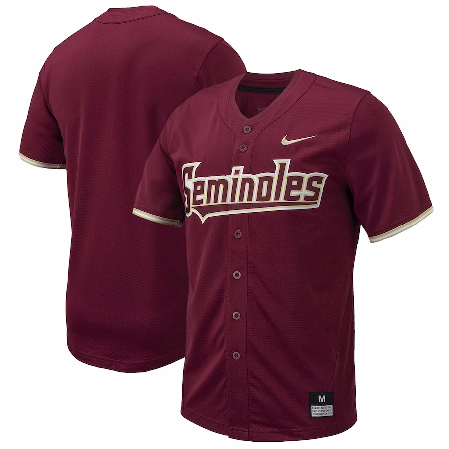 Florida State Seminoles Nike Replica Full-Button Baseball Jersey - Garnet - Jersey