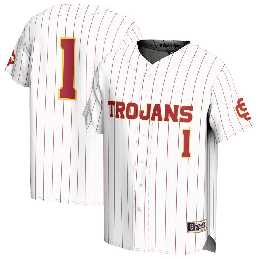 Youth GameDay Greats #1 White USC Trojans Lightweight Collegiate Baseball Fashion Jersey - Jersey