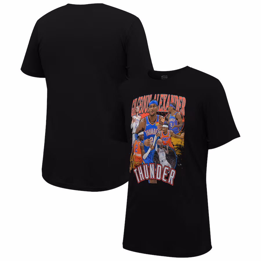 Unisex Oklahoma City Thunder Shai Gilgeous-Alexander Stadium Essentials Black Player Crossroads T-Shirt - Jersey